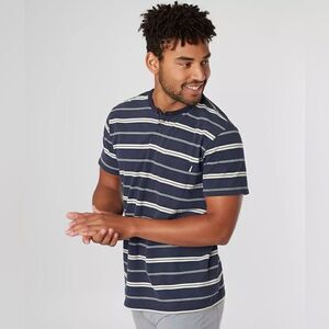 KATIN Henley short sleeve super soft striped shirt Mens size medium